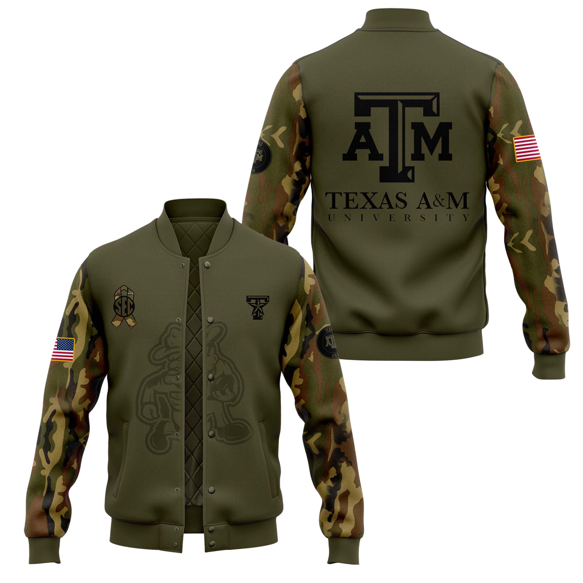 Texas A&M Aggies Camo Salute to Service Club Fleece Pullover Jacket - Famjoys Texas A&M Aggies Camo Salute to Service Club Fleece Pullover Jacket - Famjoys