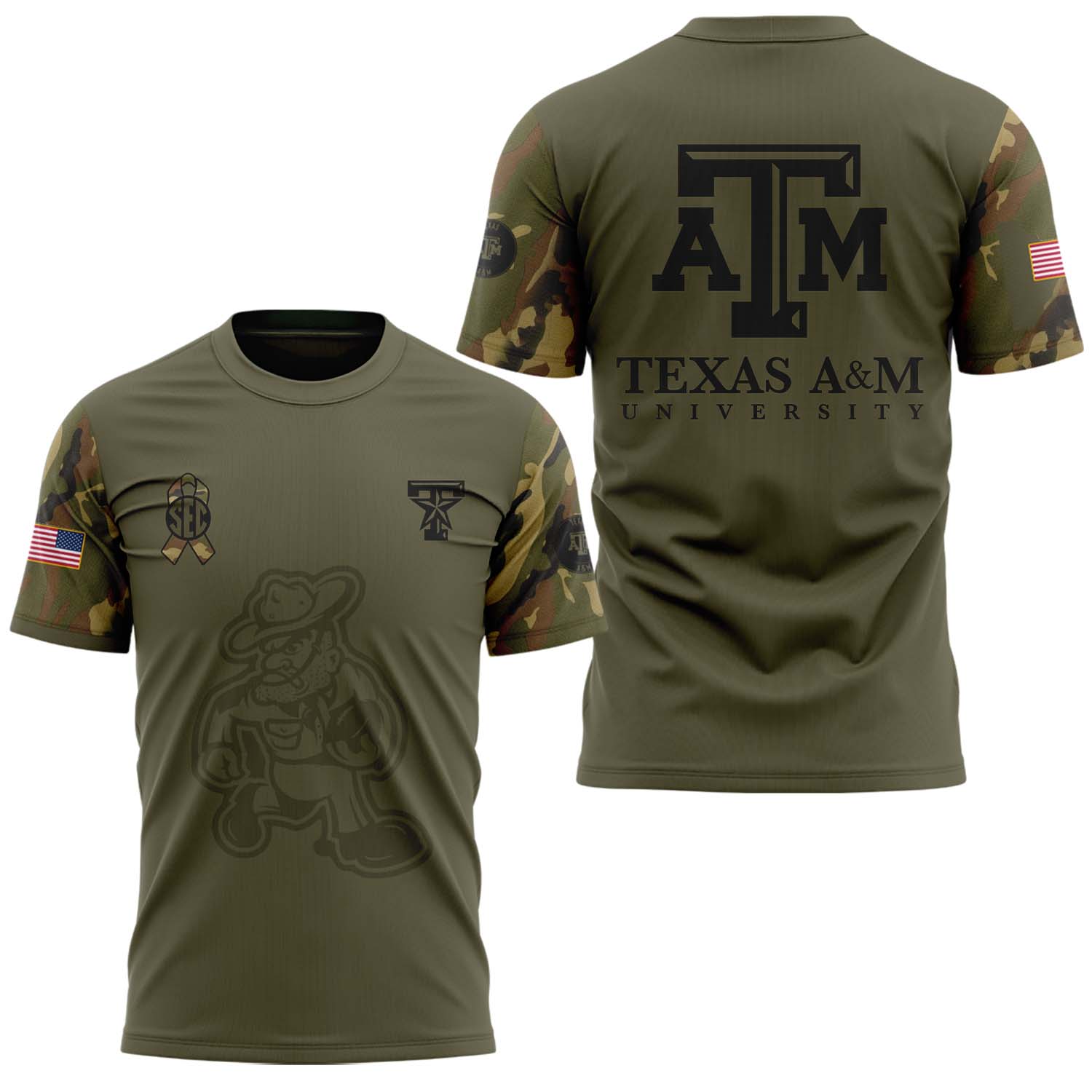 Texas A&M Aggies Camo Salute to Service Club Fleece Pullover Shirt - Famjoys Texas A&M Aggies Camo Salute to Service Club Fleece Pullover Shirt - Famjoys