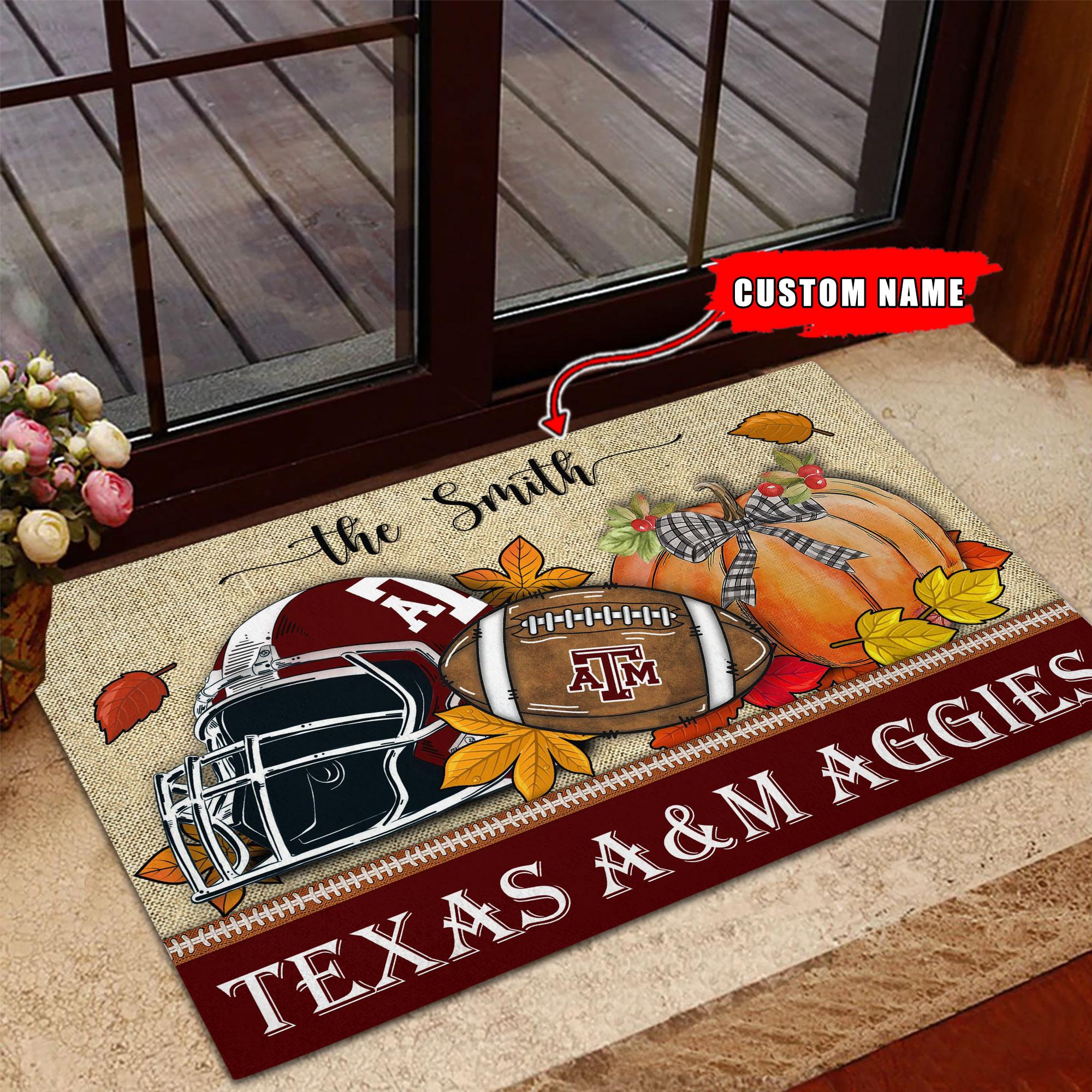 Texas A&M Aggies Fall Football Doormat - Famjoys Texas A&M Aggies Fall Football Doormat - Famjoys