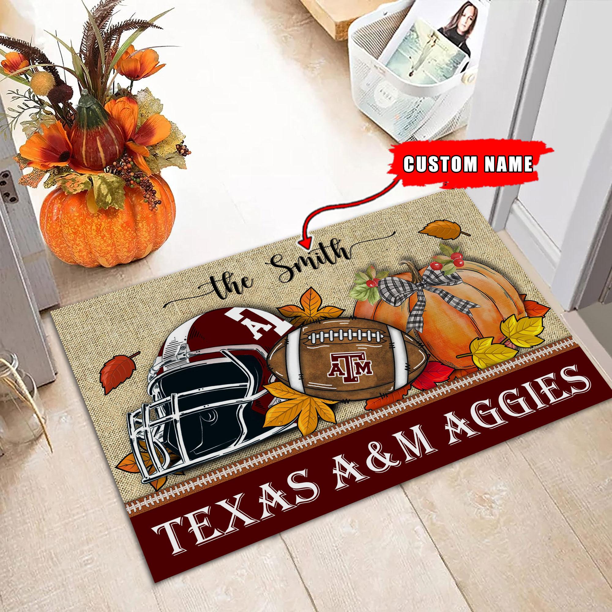 Texas A&M Aggies Fall Football Doormat - Famjoys Texas A&M Aggies Fall Football Doormat - Famjoys