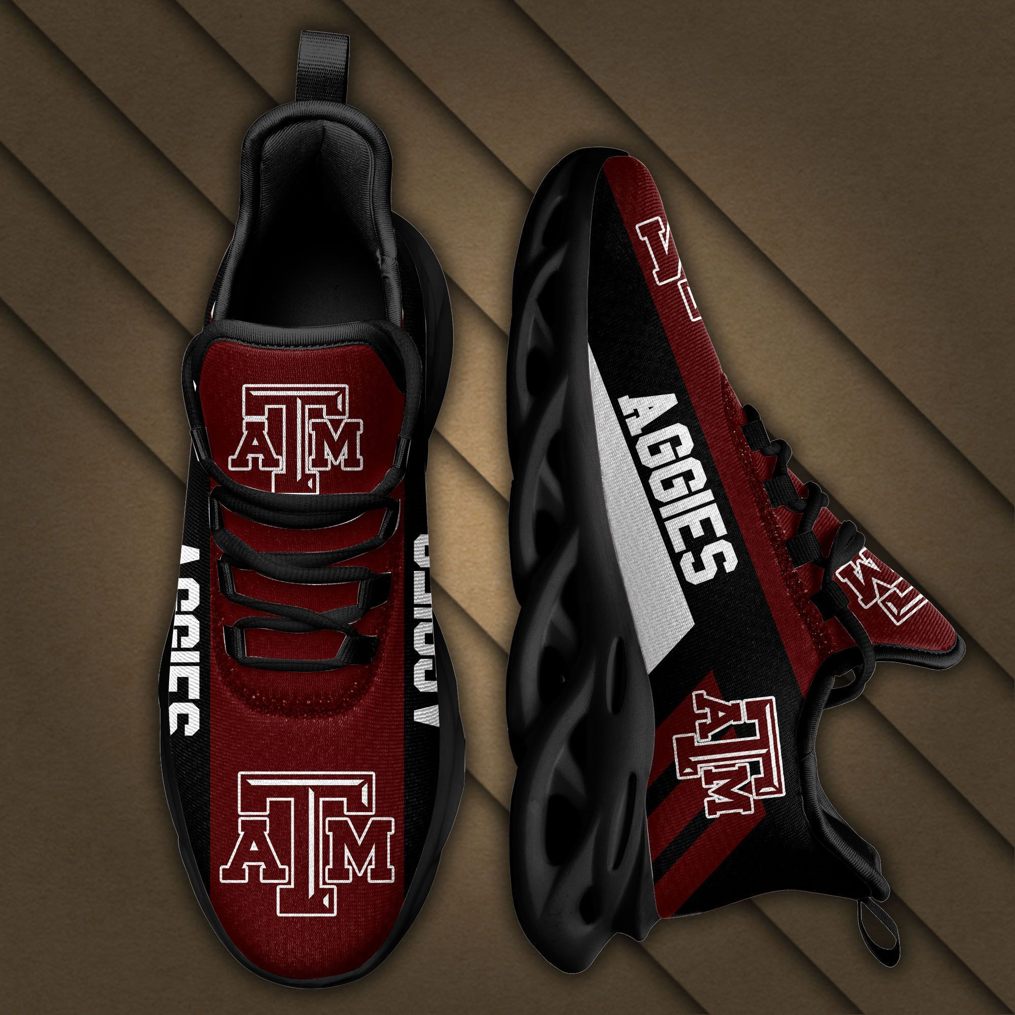 Texas A&M Aggies Max Soul Sneakers Shoes - Famjoys Texas A&M Aggies Max Soul Sneakers Shoes - Famjoys