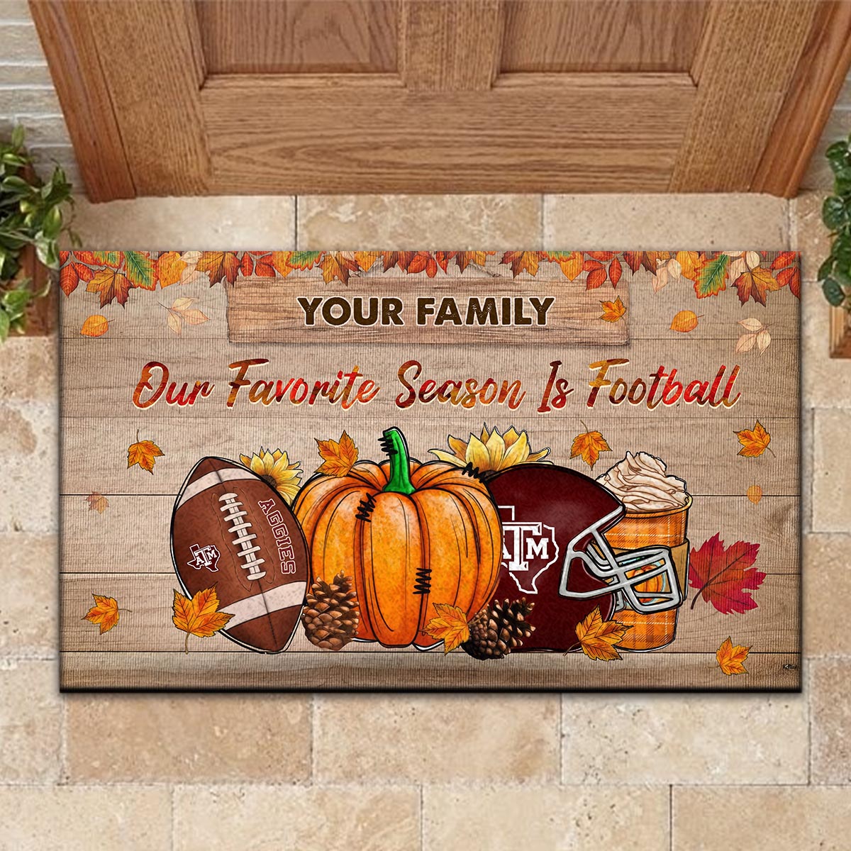Texas A&M Aggies Our Favorite Season is Football Doormat - Famjoys Texas A&M Aggies Our Favorite Season is Football Doormat - Famjoys