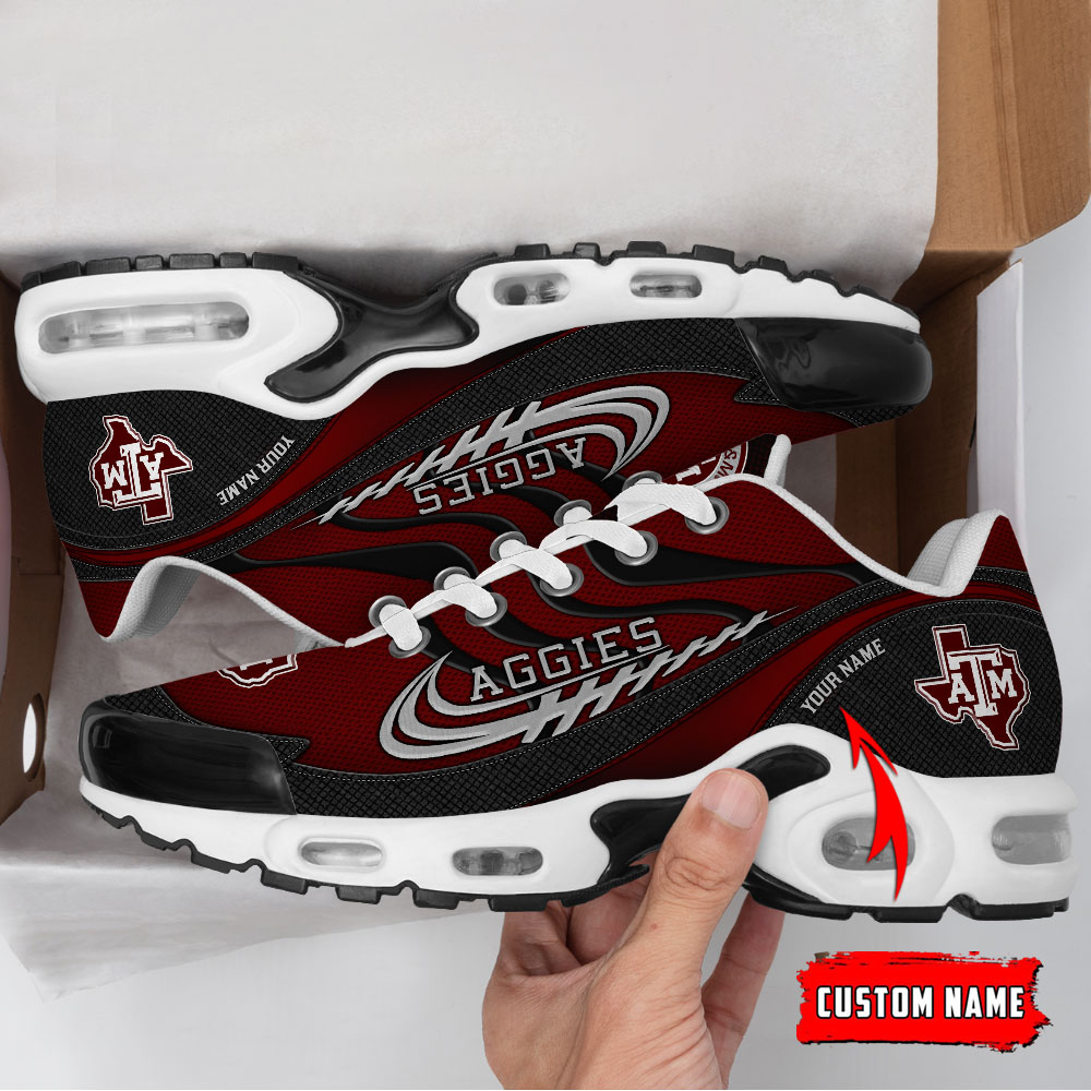 Texas A&M Aggies Personalized Name Air Cushion Sports Shoes Sneaker KLTNS220535 - Famjoys Texas A&M Aggies Personalized Name Air Cushion Sports Shoes Sneaker KLTNS220535 - Famjoys