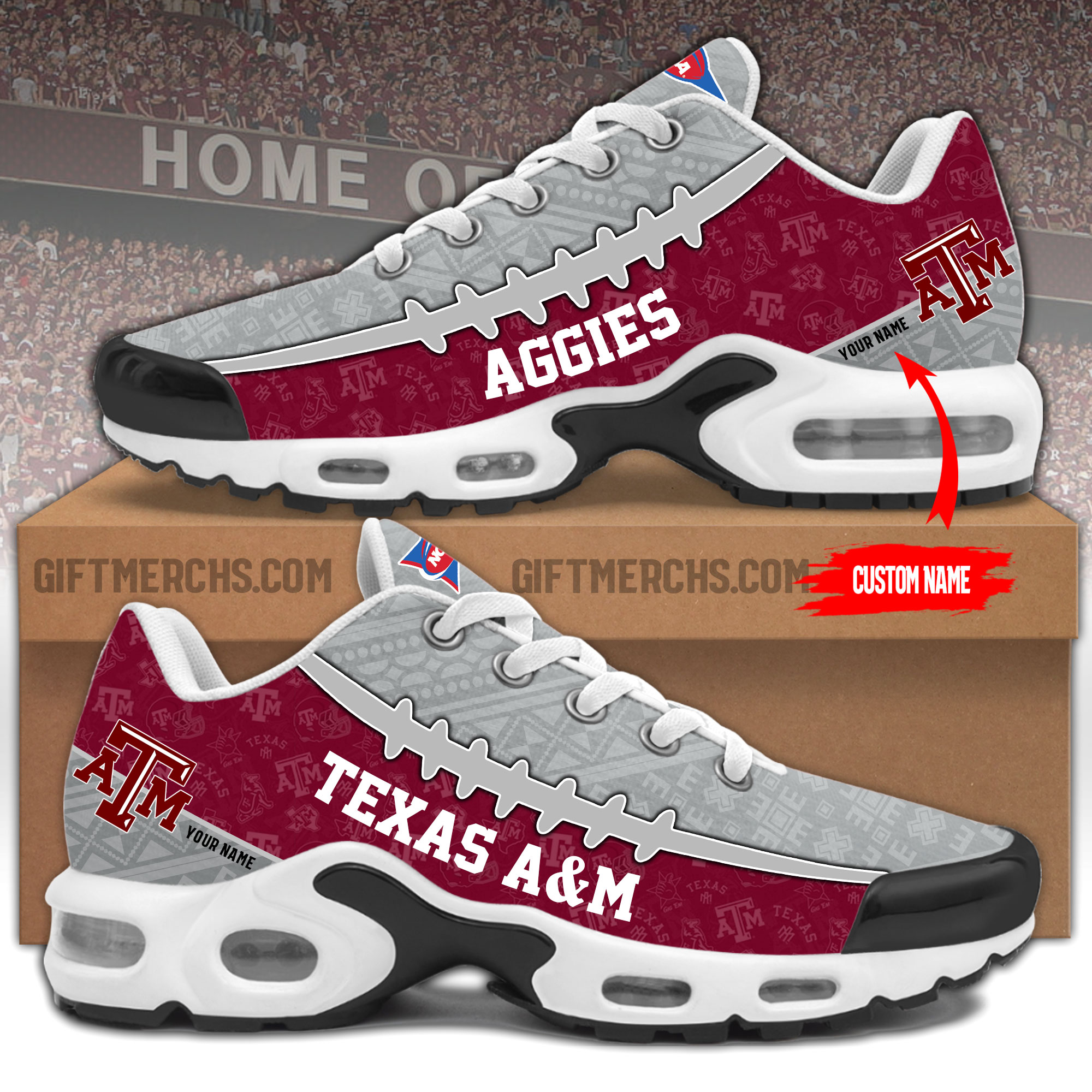 Texas A&M Personalized Shoes - Famjoys Texas A&M Personalized Shoes - Famjoys
