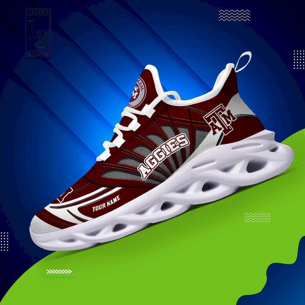 Texas A&M Aggies Custom Name Max Soul Shoes - Famjoys Texas A&M Aggies Custom Name Max Soul Shoes - Famjoys