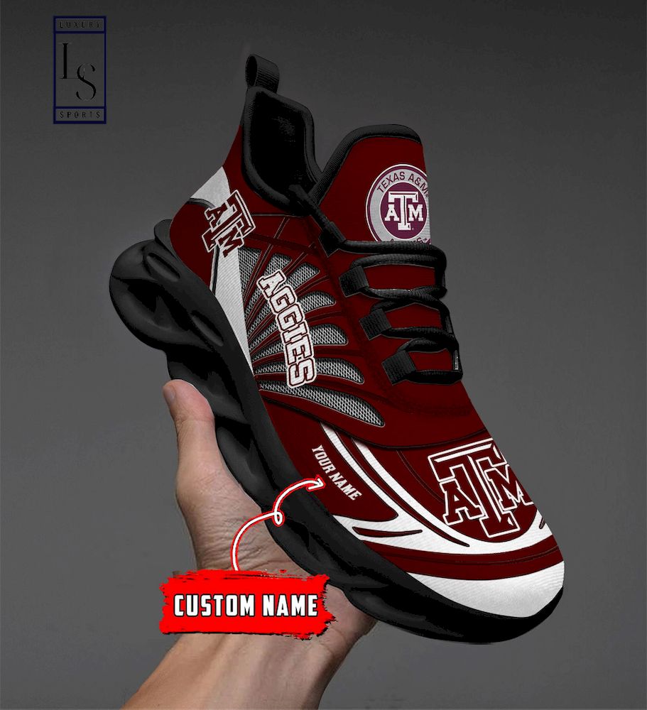 Texas A&M Aggies Custom Name Max Soul Shoes - Famjoys Texas A&M Aggies Custom Name Max Soul Shoes - Famjoys