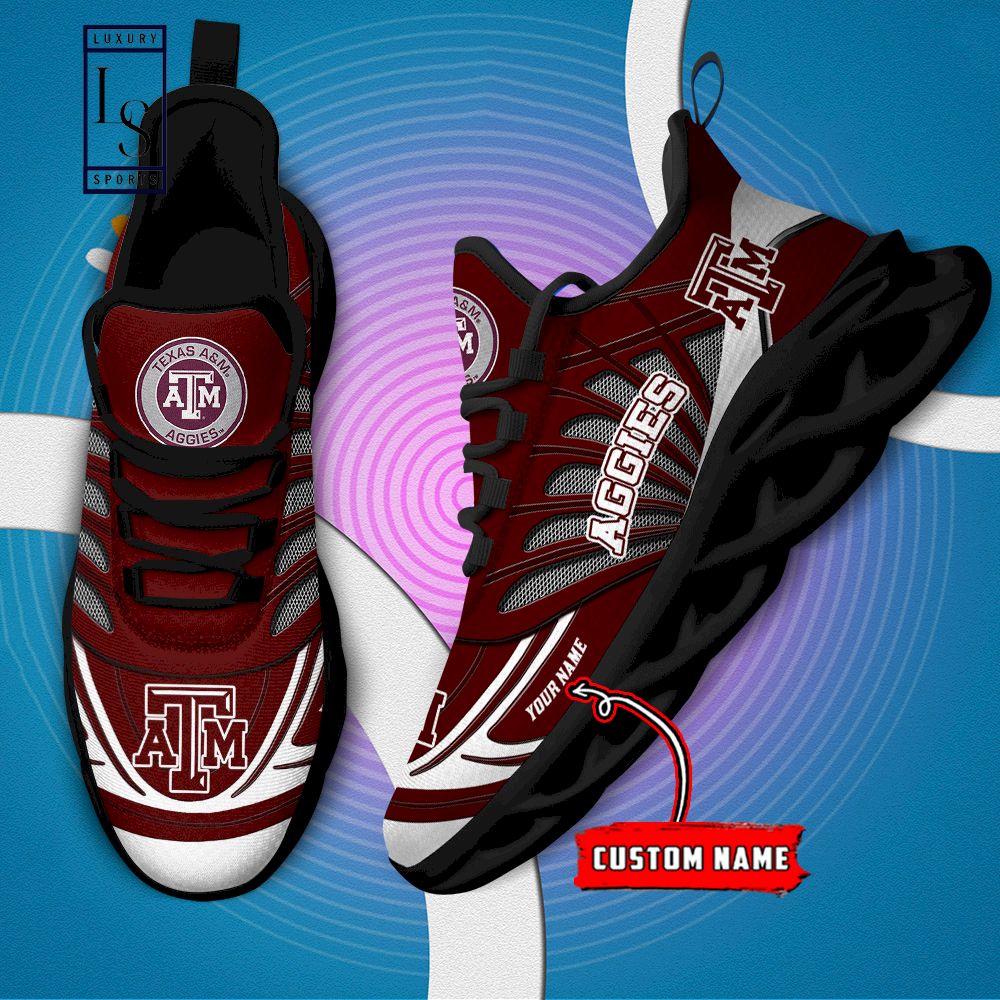 Texas A&M Aggies Custom Name Max Soul Shoes - Famjoys Texas A&M Aggies Custom Name Max Soul Shoes - Famjoys