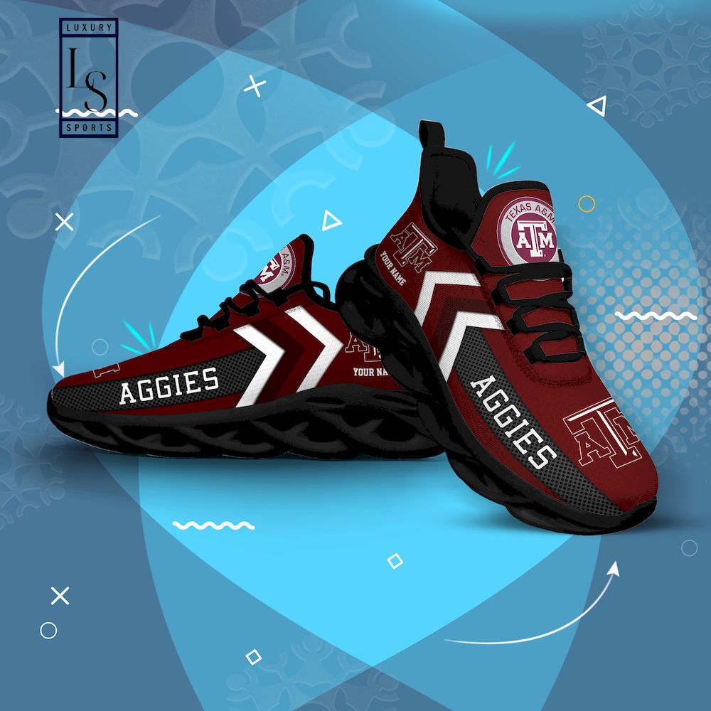 Texas A&M Aggies Personalized Max Soul Shoes - Famjoys Texas A&M Aggies Personalized Max Soul Shoes - Famjoys