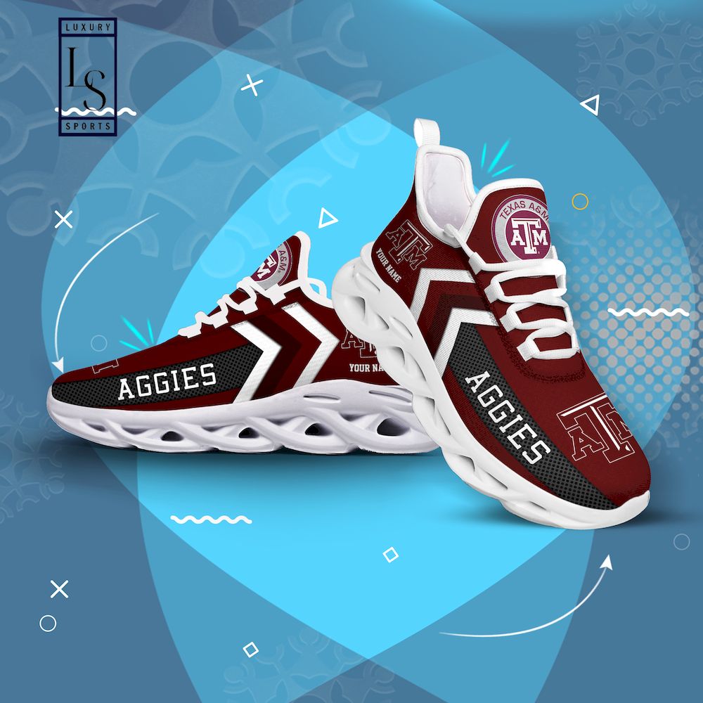 Texas A&M Aggies Personalized Max Soul Shoes - Famjoys Texas A&M Aggies Personalized Max Soul Shoes - Famjoys