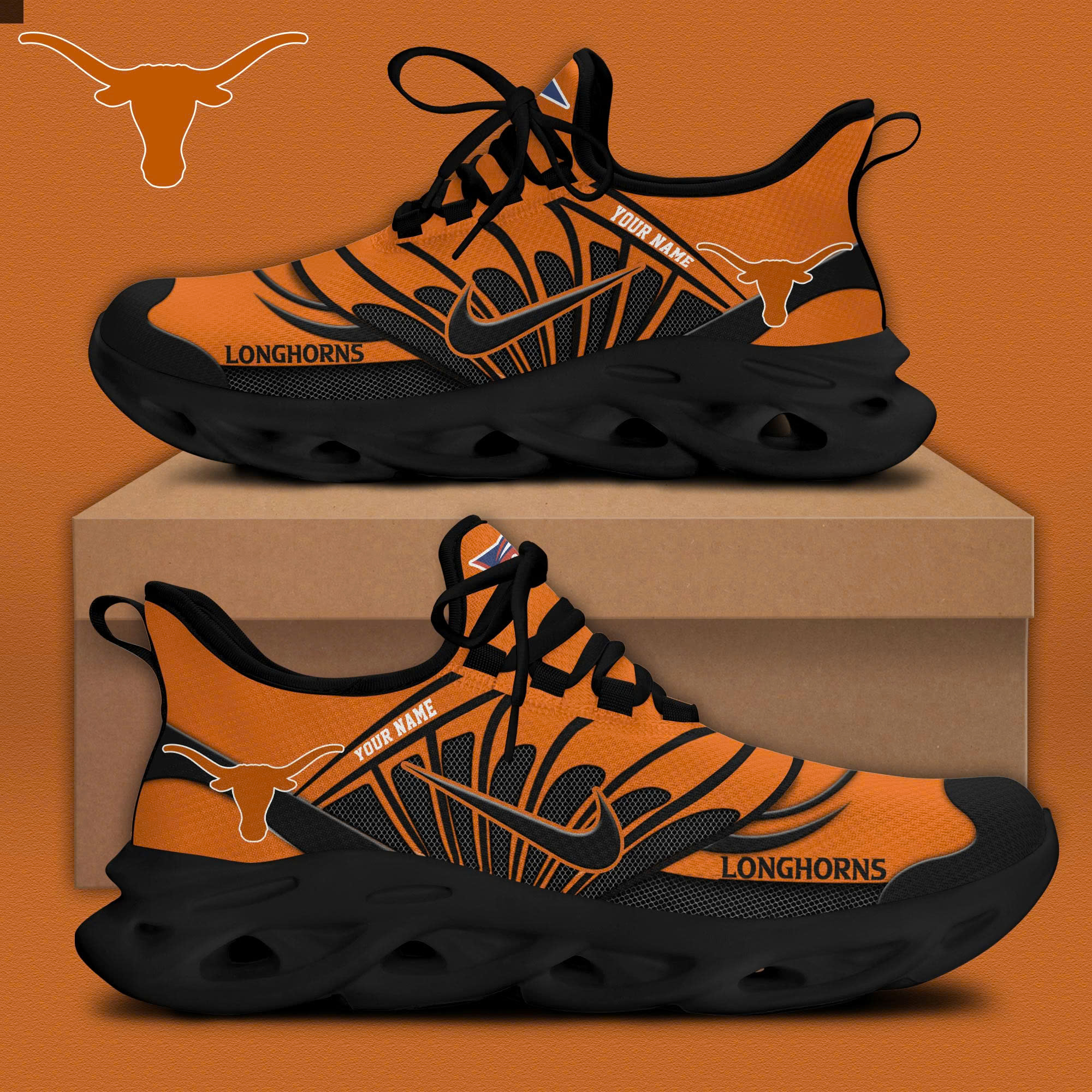 Texas Football Personalized Max Soul Shoes - Famjoys Texas Football Personalized Max Soul Shoes - Famjoys