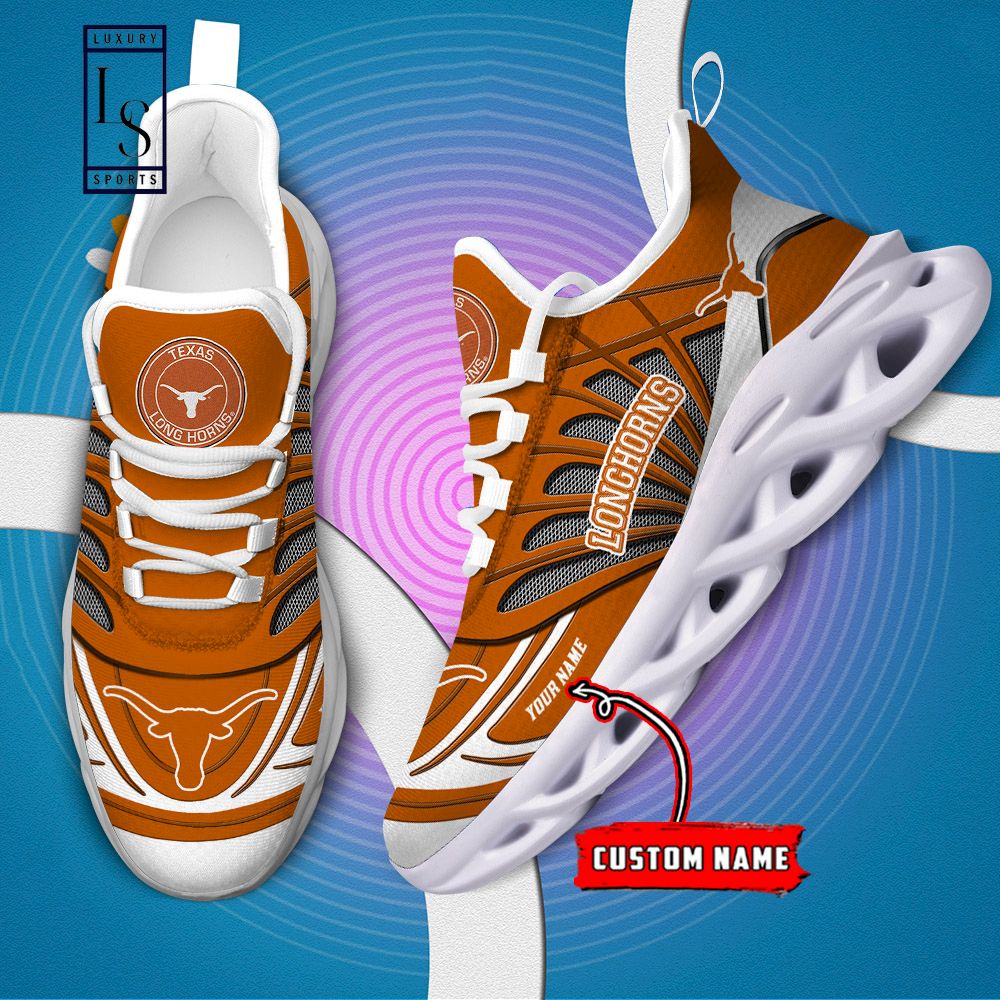 Texas Longhorns Custom Name Max Soul Shoes - Famjoys Texas Longhorns Custom Name Max Soul Shoes - Famjoys