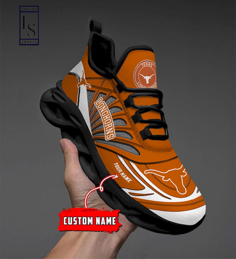 Texas Longhorns Custom Name Max Soul Shoes - Famjoys Texas Longhorns Custom Name Max Soul Shoes - Famjoys