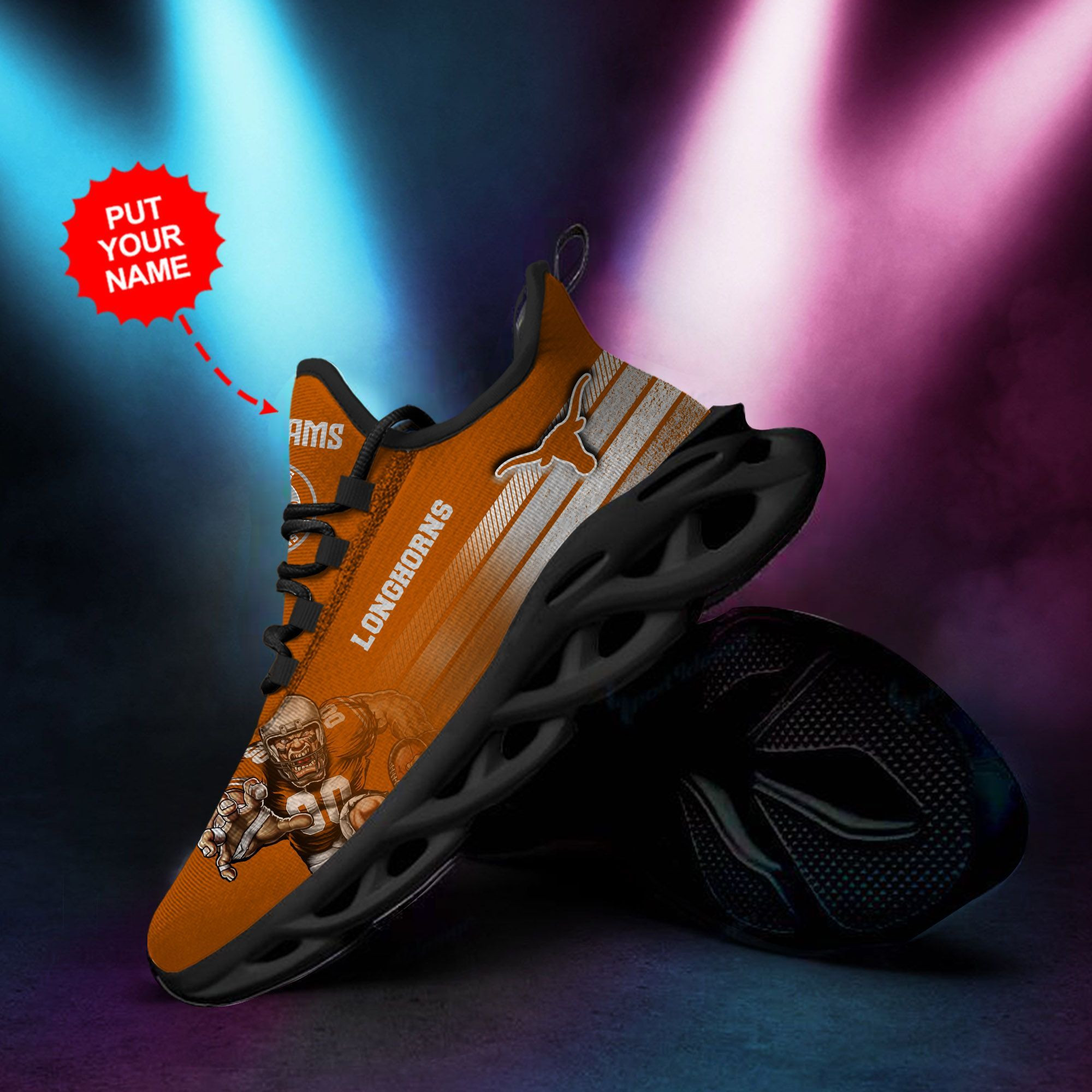 Texas Longhorns Custom Personalized Max Soul Sneakers Shoes - Famjoys Texas Longhorns Custom Personalized Max Soul Sneakers Shoes - Famjoys