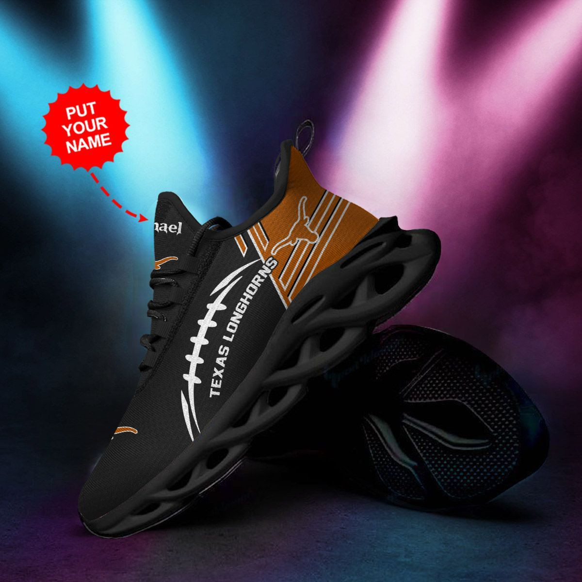 Texas Longhorns Custom Personalized Max Soul Sneakers Shoes - Famjoys Texas Longhorns Custom Personalized Max Soul Sneakers Shoes - Famjoys