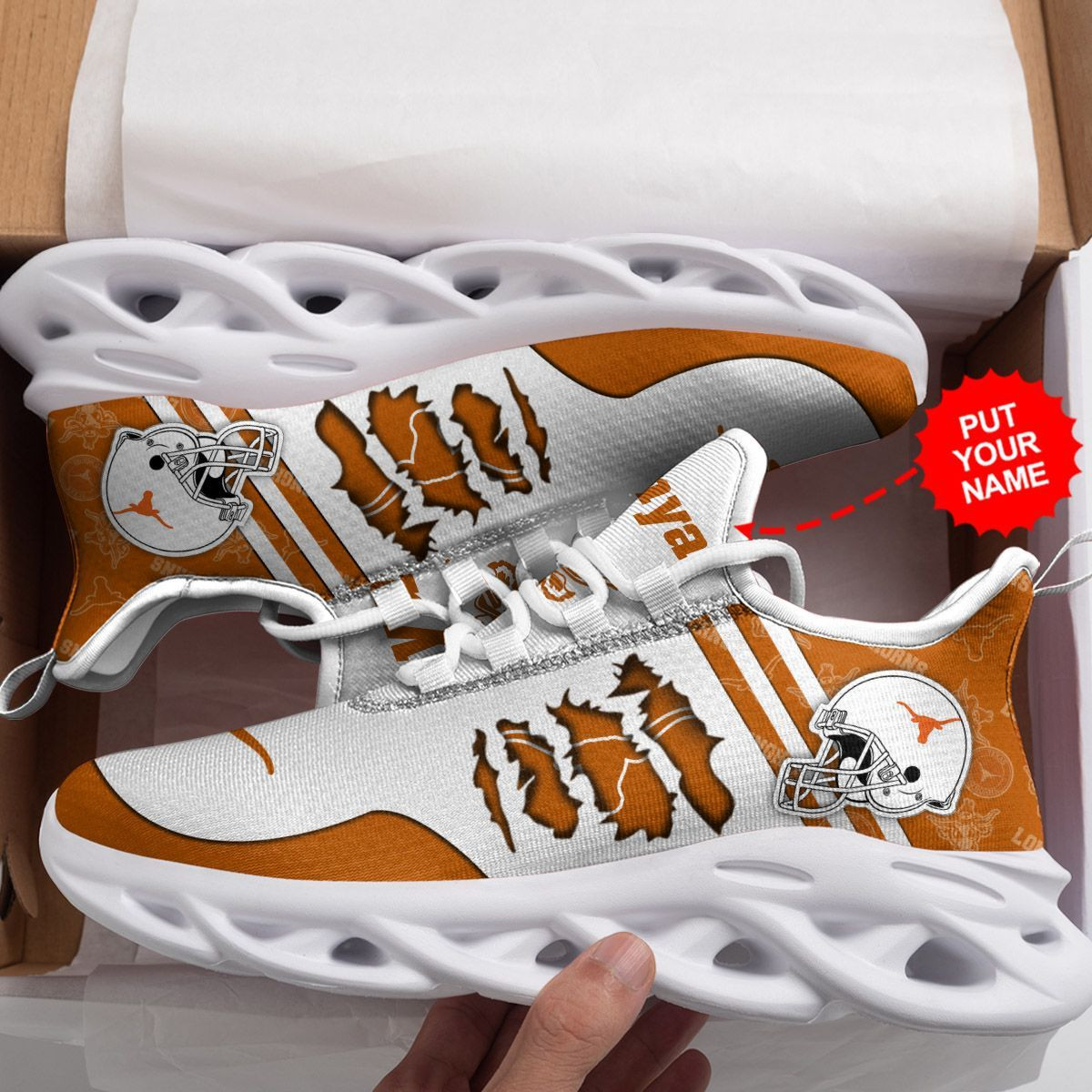 Texas Longhorns Custom Personalized Max Soul Sneakers Shoes - Famjoys Texas Longhorns Custom Personalized Max Soul Sneakers Shoes - Famjoys