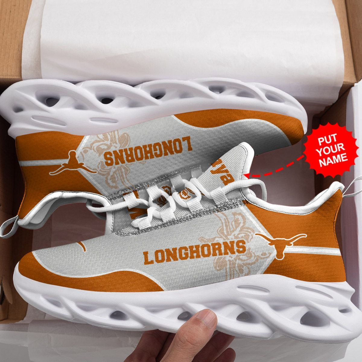 Texas Longhorns Custom Personalized Max Soul Sneakers Shoes - Famjoys Texas Longhorns Custom Personalized Max Soul Sneakers Shoes - Famjoys