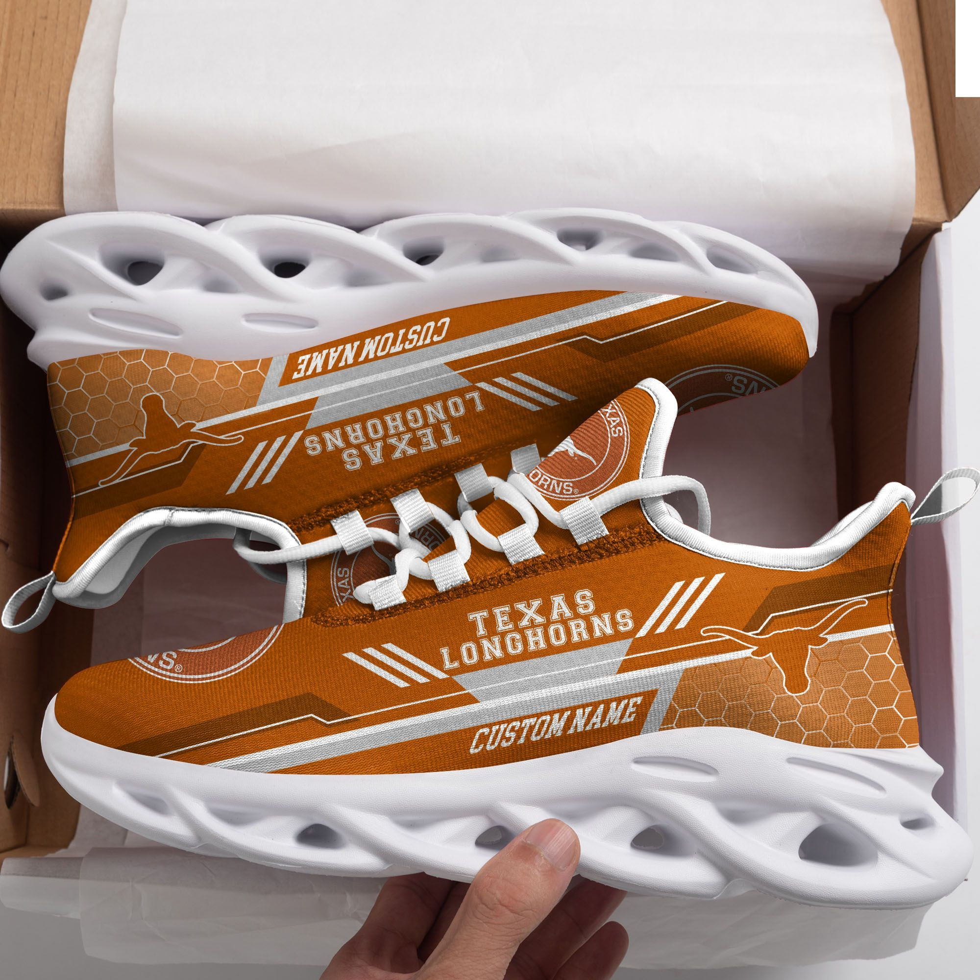 Texas Longhorns Custom Personalized Max Soul Sneakers Shoes University of Texas at Austin - Famjoys Texas Longhorns Custom Personalized Max Soul Sneakers Shoes University of Texas at Austin - Famjoys