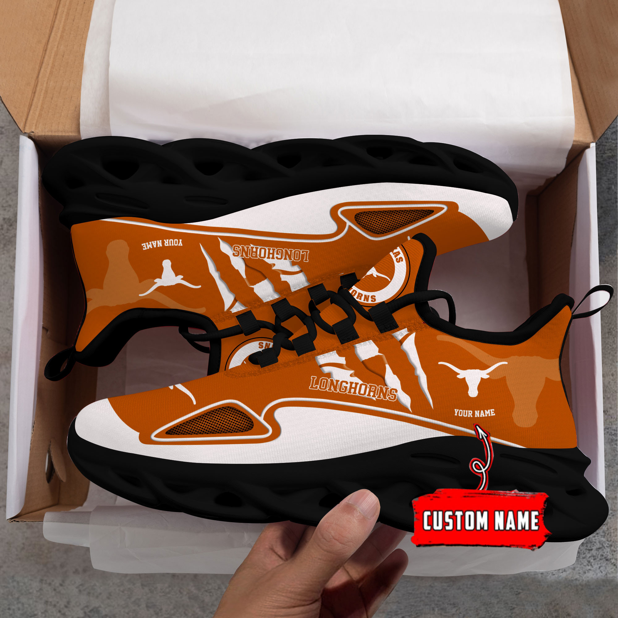 Texas Longhorns Max Soul Shoes - Famjoys Texas Longhorns Max Soul Shoes - Famjoys