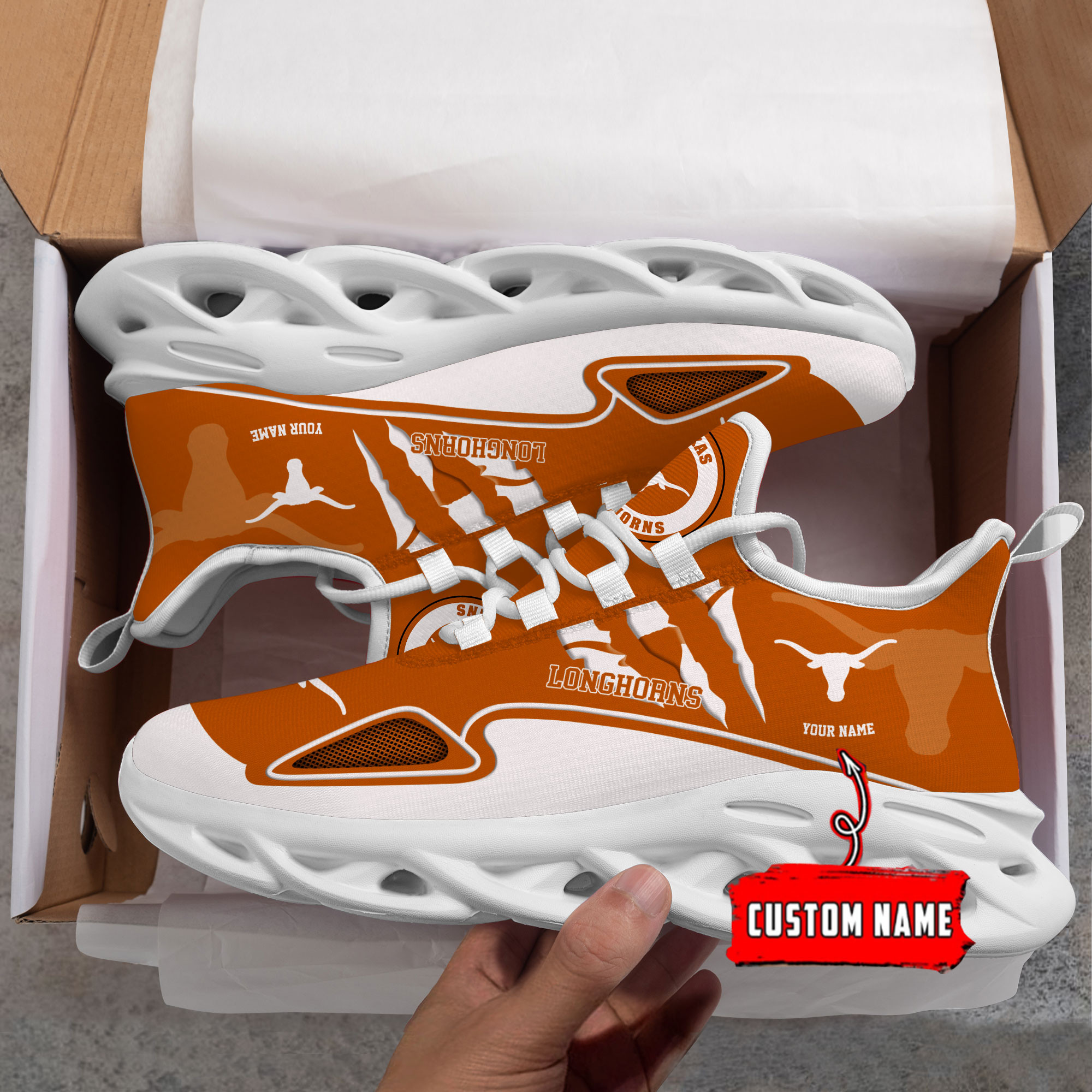 Texas Longhorns Max Soul Shoes - Famjoys Texas Longhorns Max Soul Shoes - Famjoys