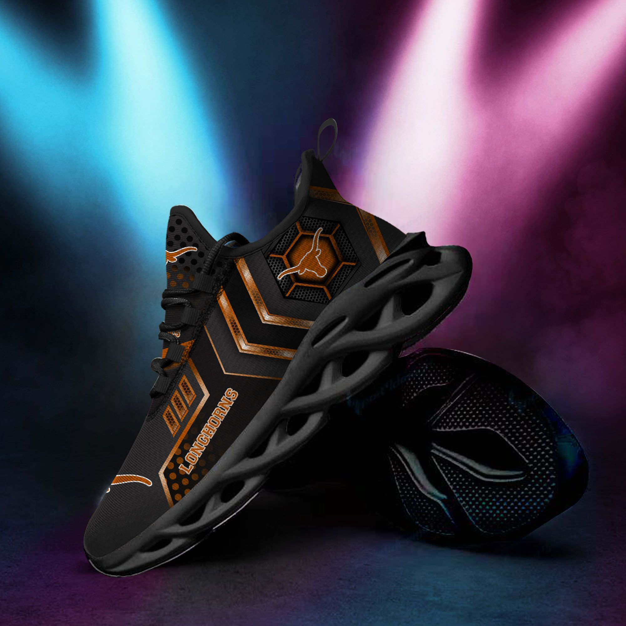 Texas Longhorns Max Soul Sneakers Shoes - Famjoys Texas Longhorns Max Soul Sneakers Shoes - Famjoys
