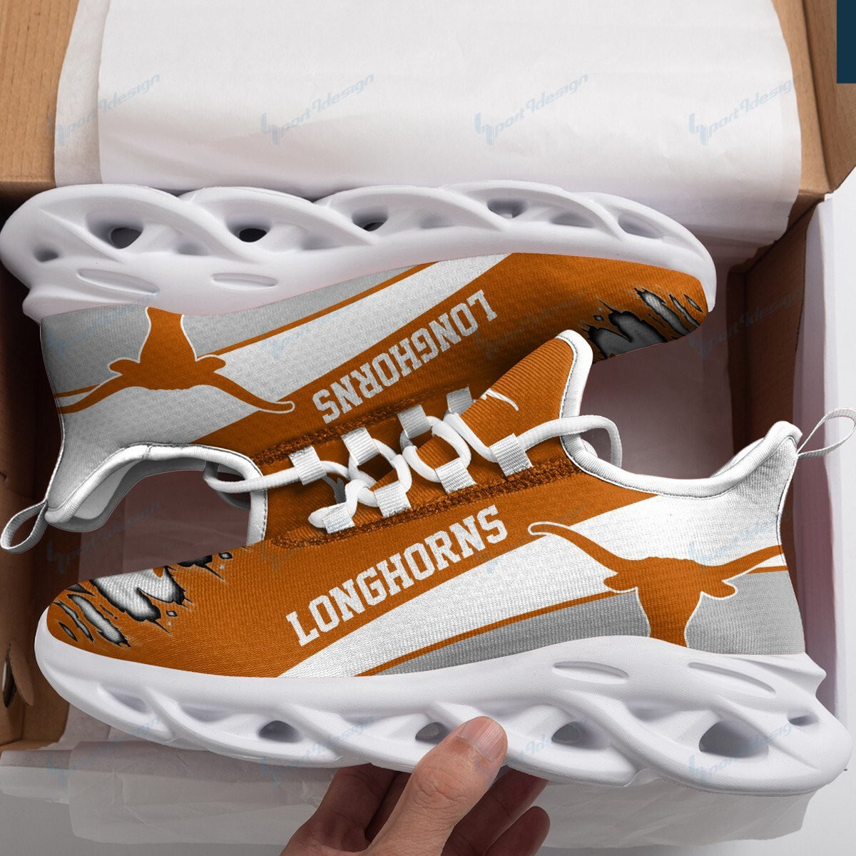 Texas Longhorns Max Soul YZ Running Sneakers 969 - Famjoys Texas Longhorns Max Soul YZ Running Sneakers 969 - Famjoys