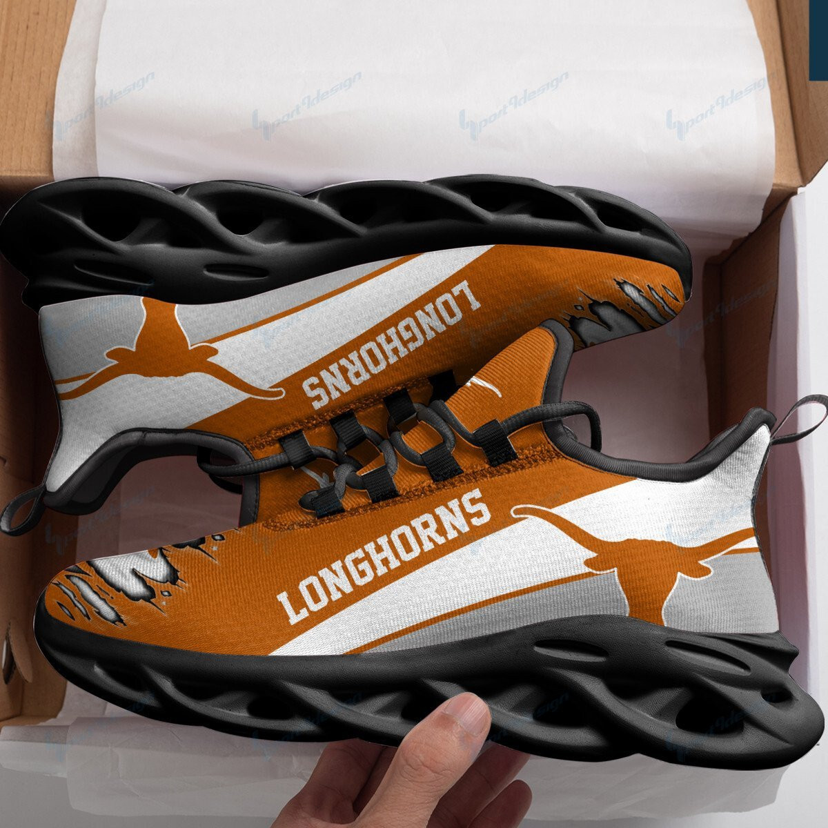 Texas Longhorns Max Soul YZ Running Sneakers 969 - Famjoys Texas Longhorns Max Soul YZ Running Sneakers 969 - Famjoys