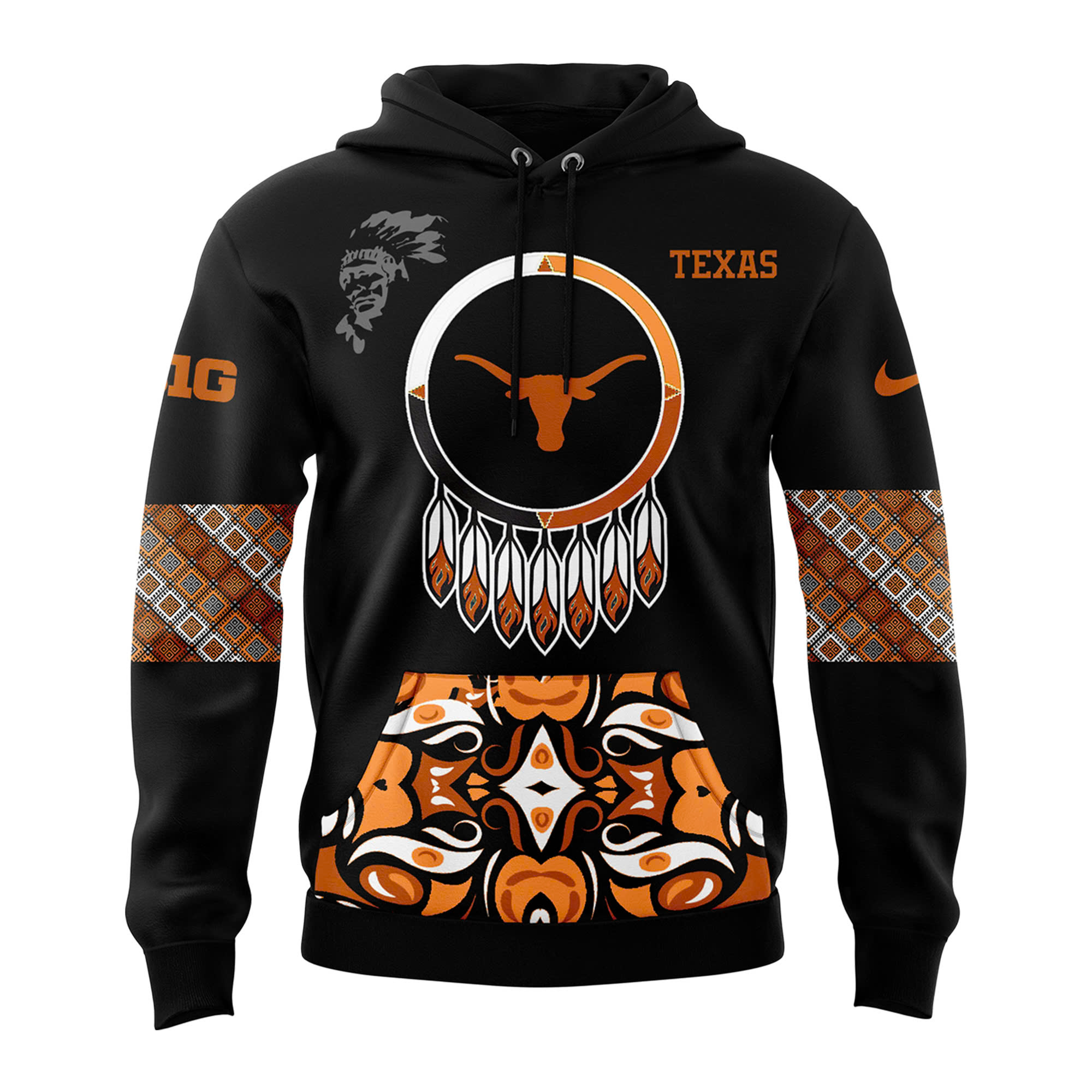 Texas Longhorns Native American Heritage Month Premium Pullover Hoodie V2 - Famjoys Texas Longhorns Native American Heritage Month Premium Pullover Hoodie V2 - Famjoys