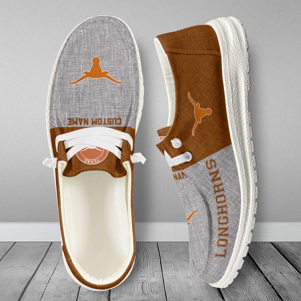 Texas Longhorns Personalized Hey Dude Shoes - Famjoys Texas Longhorns Personalized Hey Dude Shoes - Famjoys