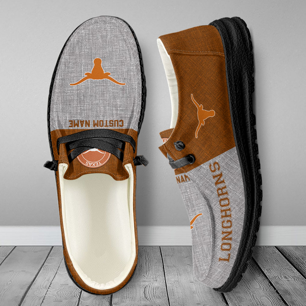 Texas Longhorns Personalized Hey Dude Shoes - Famjoys Texas Longhorns Personalized Hey Dude Shoes - Famjoys