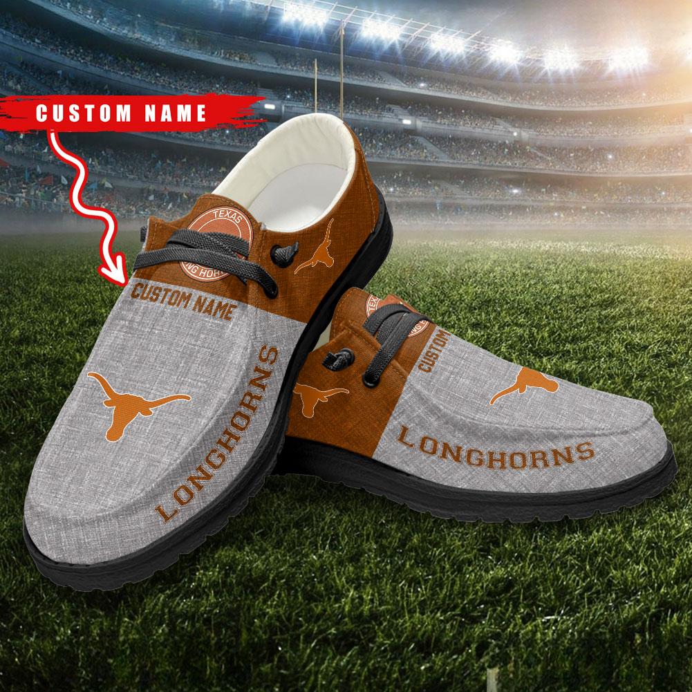 Texas Longhorns Personalized Hey Dude Shoes - Famjoys Texas Longhorns Personalized Hey Dude Shoes - Famjoys