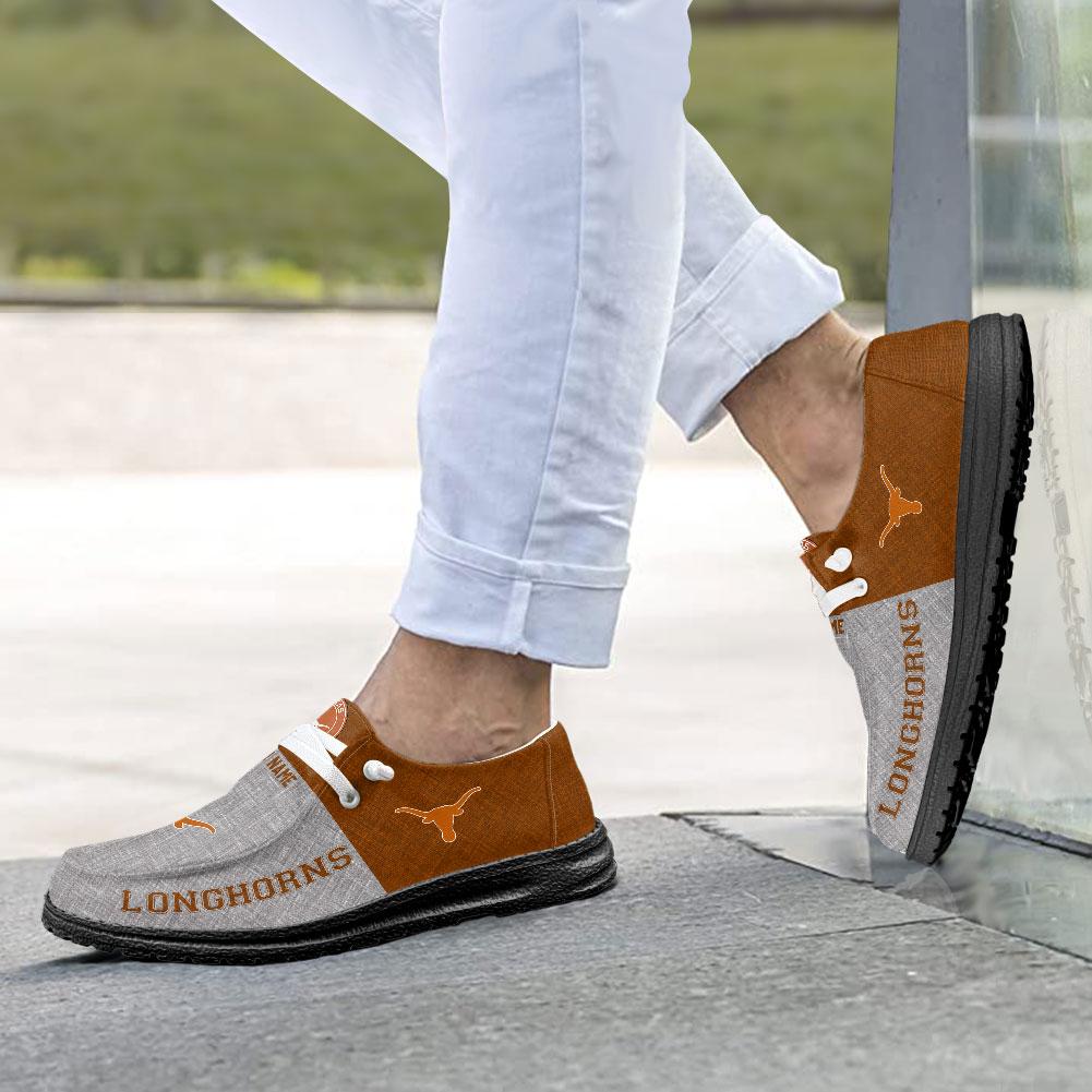 Texas Longhorns Personalized Hey Dude Shoes - Famjoys Texas Longhorns Personalized Hey Dude Shoes - Famjoys