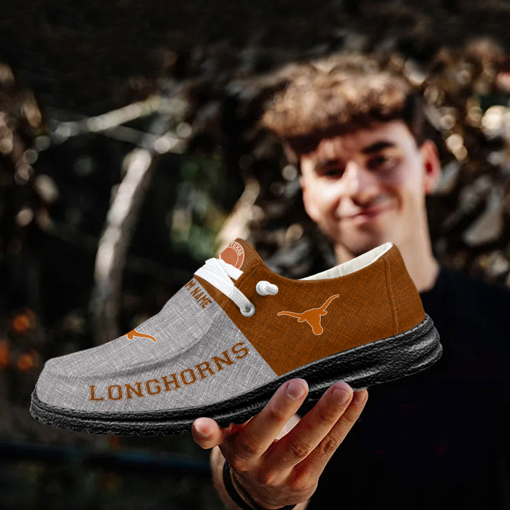 Texas Longhorns Personalized Hey Dude Shoes - Famjoys Texas Longhorns Personalized Hey Dude Shoes - Famjoys