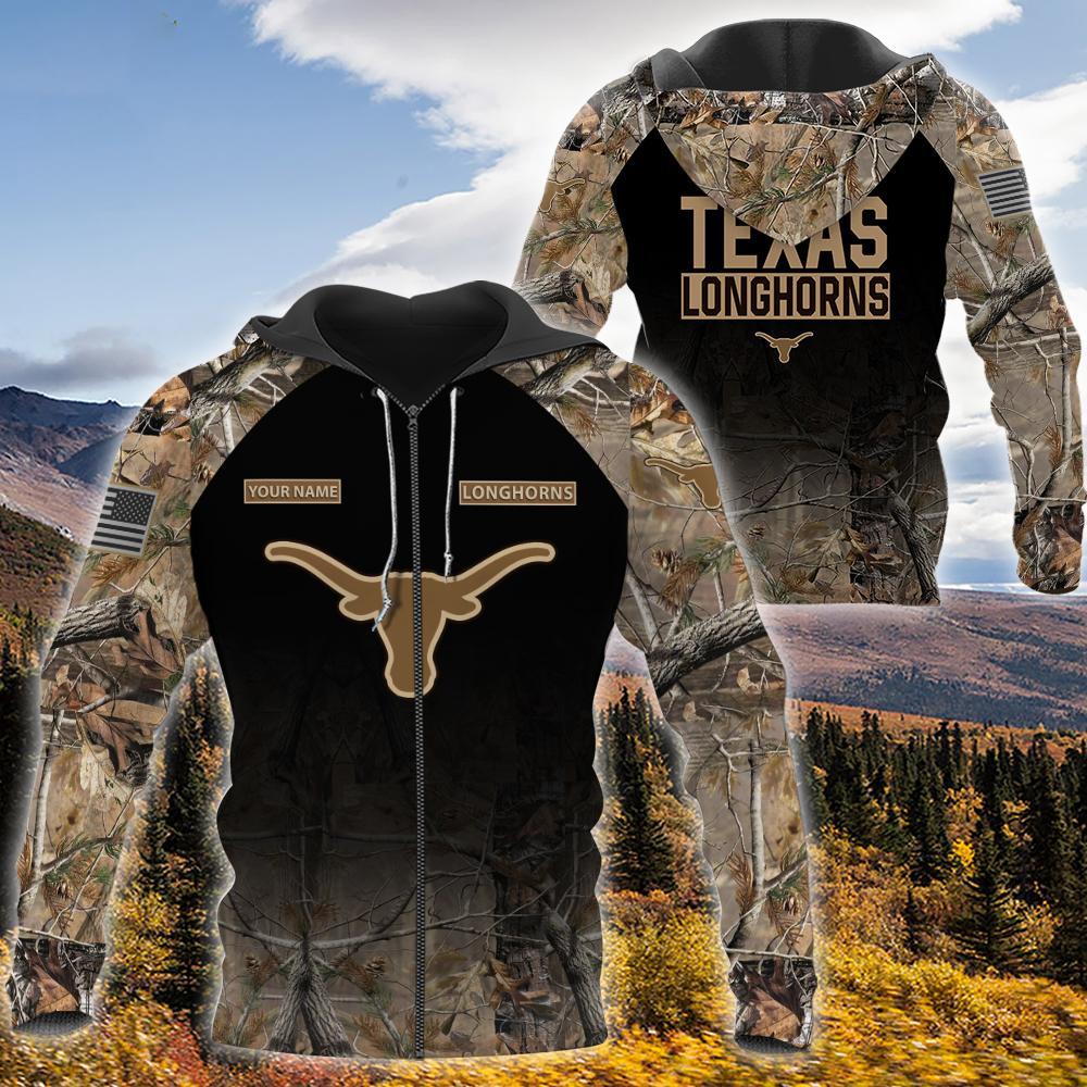 Texas Longhorns Personalized Hunting Camo Hoodie,T-Shirt, Sweatshirt, Zipper - Famjoys Texas Longhorns Personalized Hunting Camo Hoodie,T-Shirt, Sweatshirt, Zipper - Famjoys