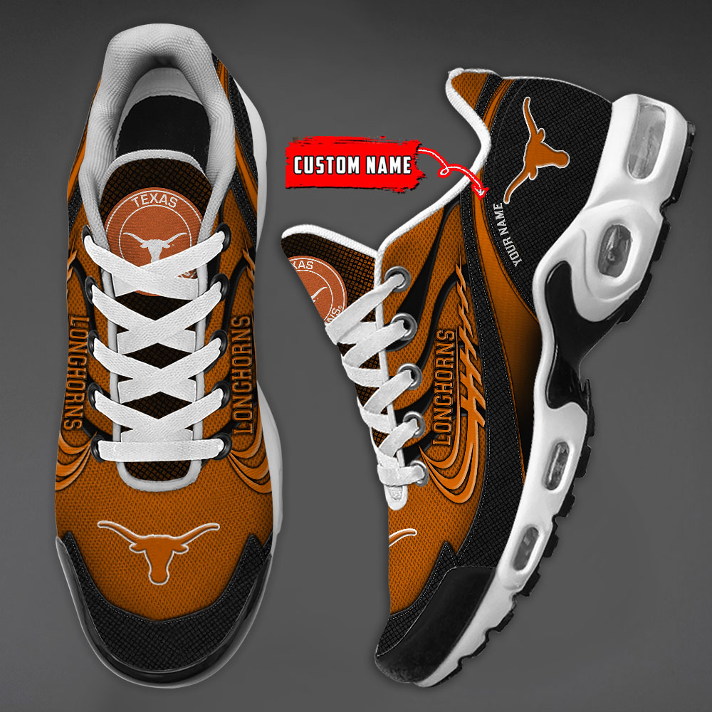 Texas Longhorns Personalized Name Air Cushion Sports Shoes Sneaker KLTNS220533 - Famjoys Texas Longhorns Personalized Name Air Cushion Sports Shoes Sneaker KLTNS220533 - Famjoys