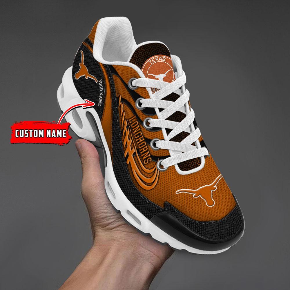 Texas Longhorns Personalized Name Air Cushion Sports Shoes Sneaker KLTNS220533 - Famjoys Texas Longhorns Personalized Name Air Cushion Sports Shoes Sneaker KLTNS220533 - Famjoys