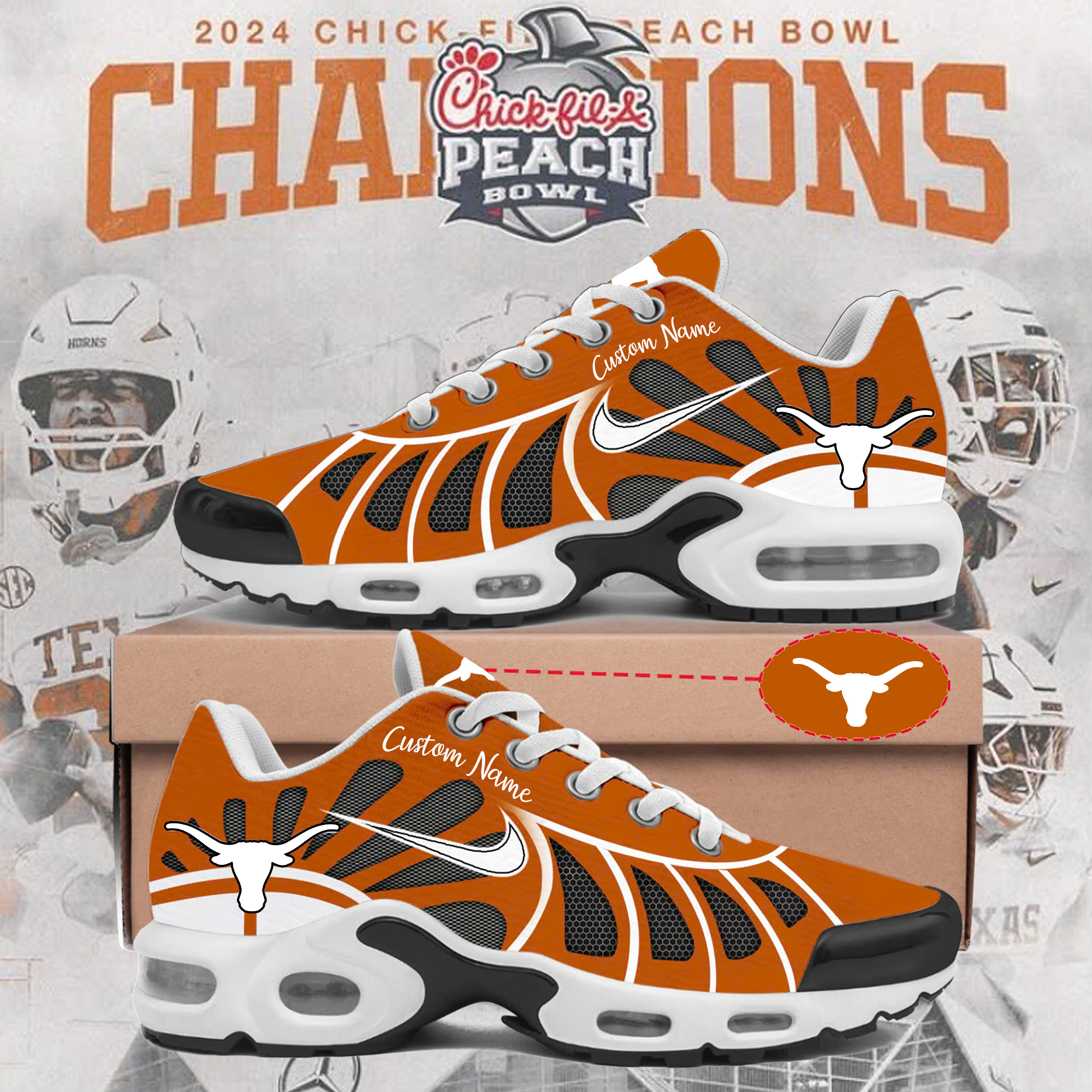 Texas Longhorns Personalized TN Shoes - Famjoys Texas Longhorns Personalized TN Shoes - Famjoys
