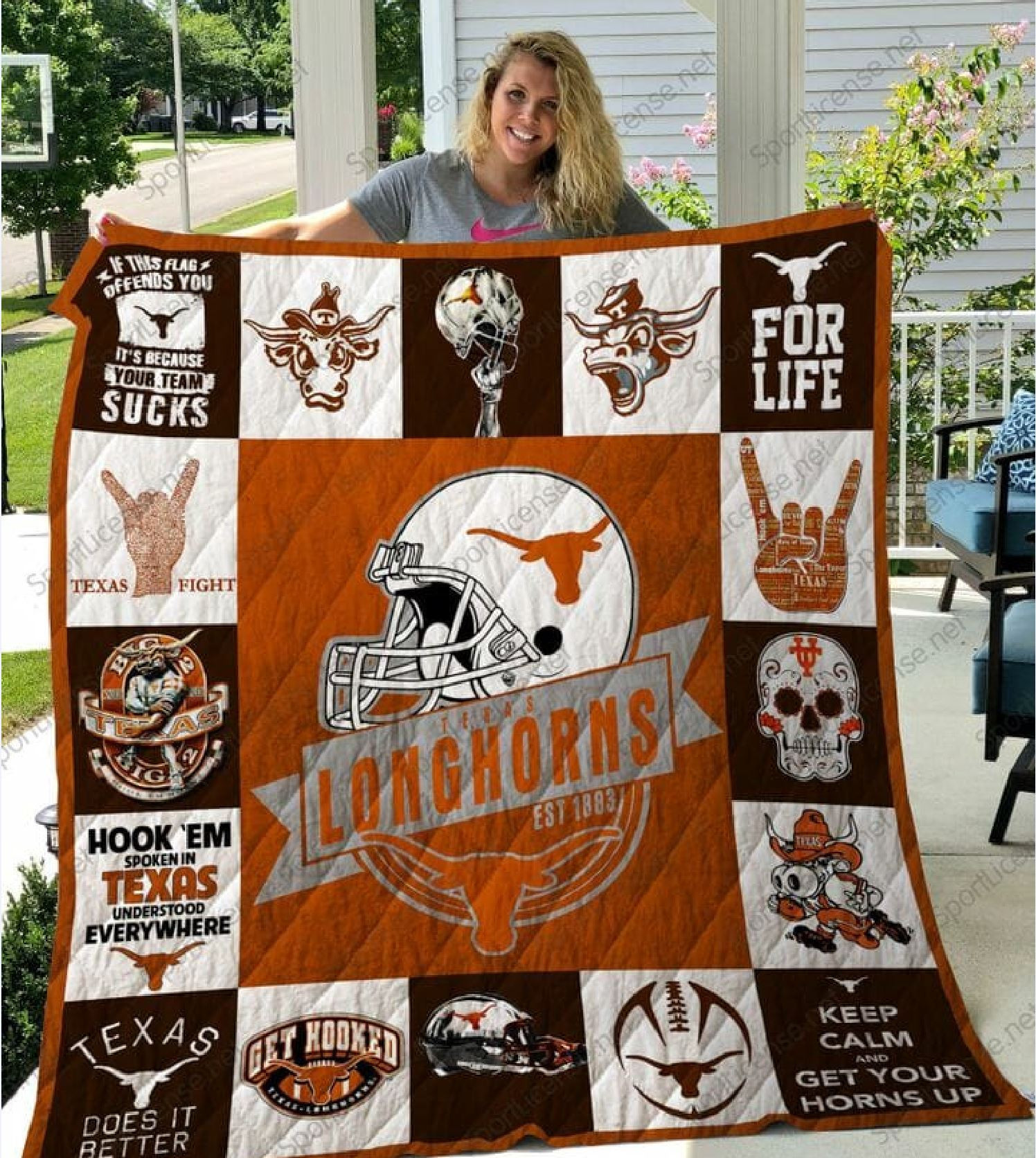 Texas Longhorns Quilt - Famjoys Texas Longhorns Quilt - Famjoys