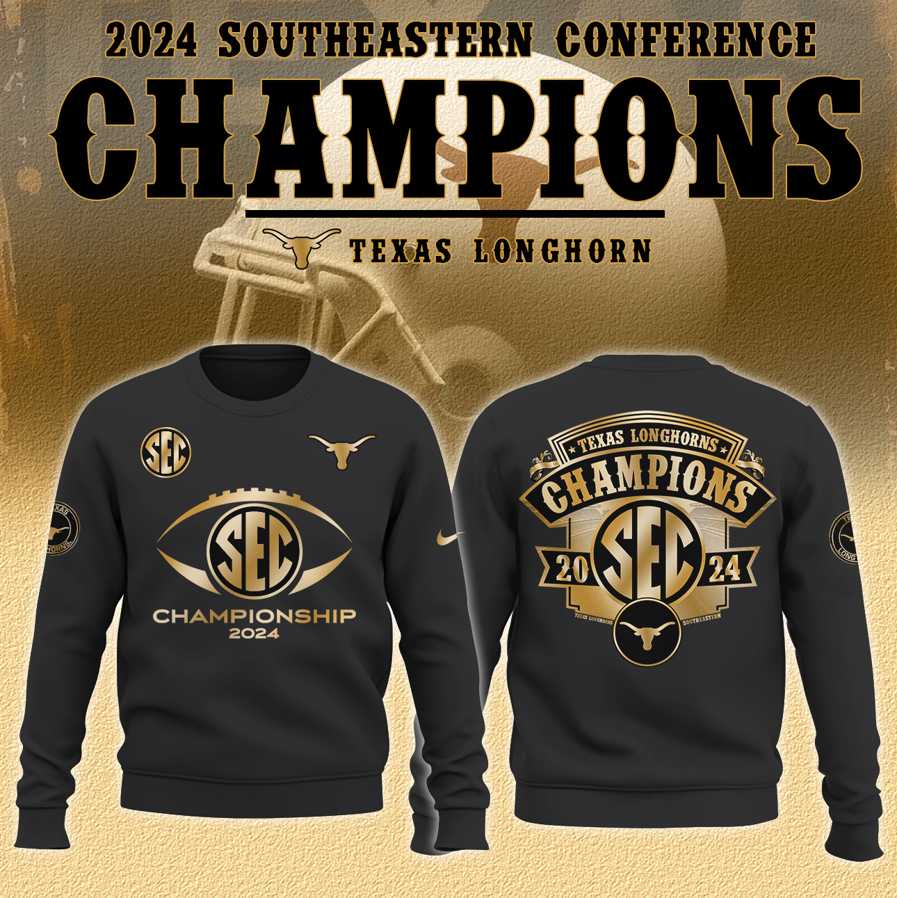 Texas Longhorns Southeastern Conference Champions Sweatshirt - Famjoys Texas Longhorns Southeastern Conference Champions Sweatshirt - Famjoys