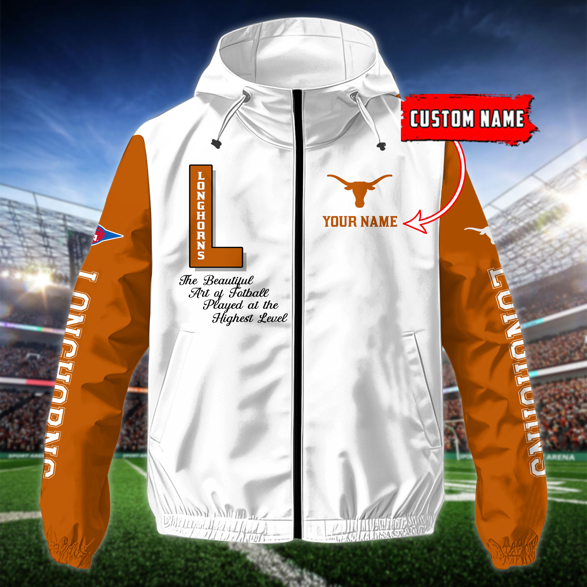 Texas Longhorns Windbreaker Outdoor Jacket - Famjoys Texas Longhorns Windbreaker Outdoor Jacket - Famjoys