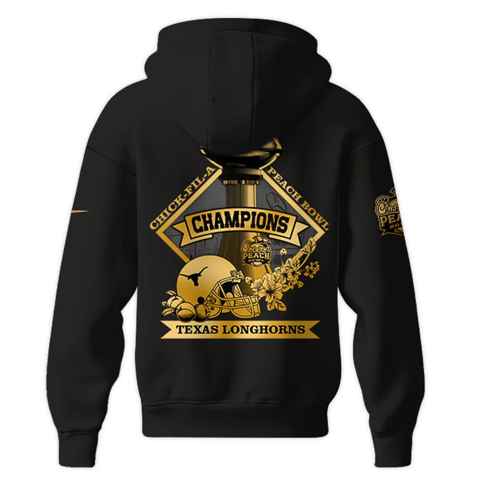 Texas Longhorns x Peach Bowl Champions Hoodie - Famjoys Texas Longhorns x Peach Bowl Champions Hoodie - Famjoys