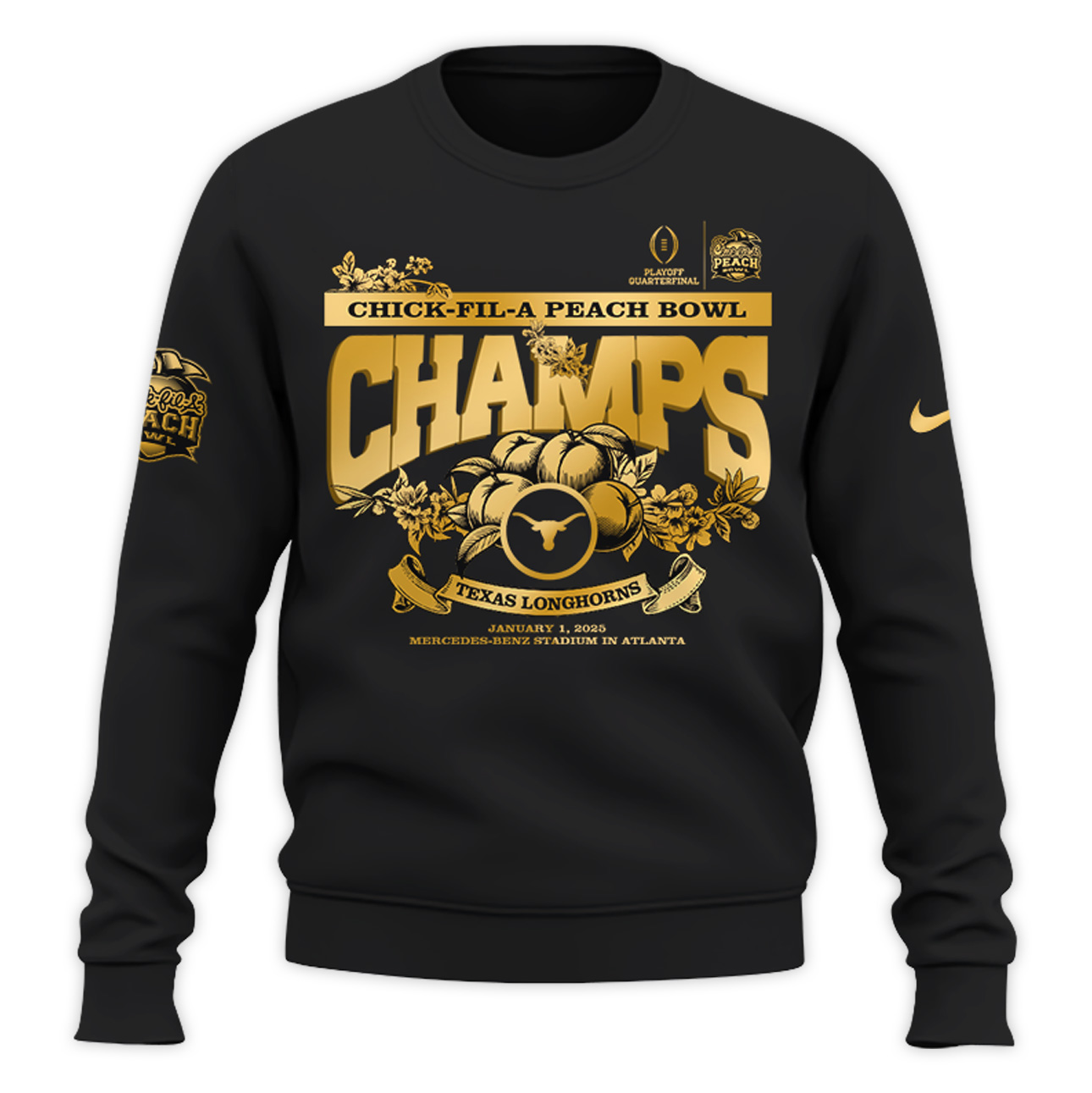 Texas Longhorns x Peach Bowl Champions Sweatshirt - Famjoys Texas Longhorns x Peach Bowl Champions Sweatshirt - Famjoys