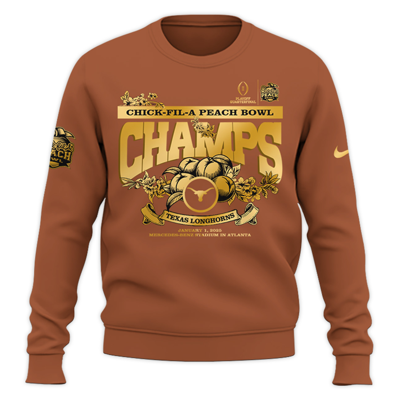 Texas Longhorns x Peach Bowl Champions Sweatshirt v2 - Famjoys Texas Longhorns x Peach Bowl Champions Sweatshirt v2 - Famjoys