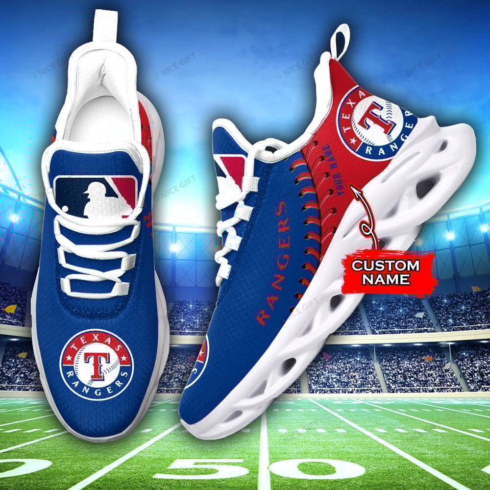 Texas Rangers Custom Name Max Soul Shoes MSS-F3Q2 - Famjoys Texas Rangers Custom Name Max Soul Shoes MSS-F3Q2 - Famjoys