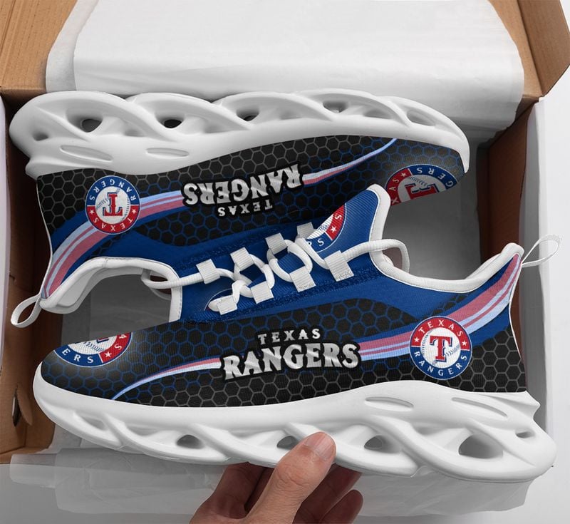 Texas Rangers Honeycomb Pattern Max Soul Shoes NEW019360 - Famjoys Texas Rangers Honeycomb Pattern Max Soul Shoes NEW019360 - Famjoys