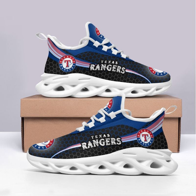Texas Rangers Honeycomb Pattern Max Soul Shoes NEW019360 - Famjoys Texas Rangers Honeycomb Pattern Max Soul Shoes NEW019360 - Famjoys