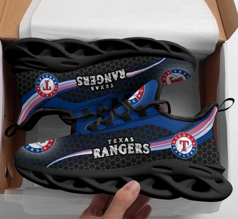 Texas Rangers Honeycomb Pattern Max Soul Shoes NEW019360 - Famjoys Texas Rangers Honeycomb Pattern Max Soul Shoes NEW019360 - Famjoys
