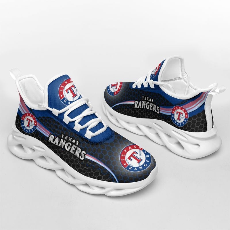 Texas Rangers Honeycomb Pattern Max Soul Shoes NEW019360 - Famjoys Texas Rangers Honeycomb Pattern Max Soul Shoes NEW019360 - Famjoys