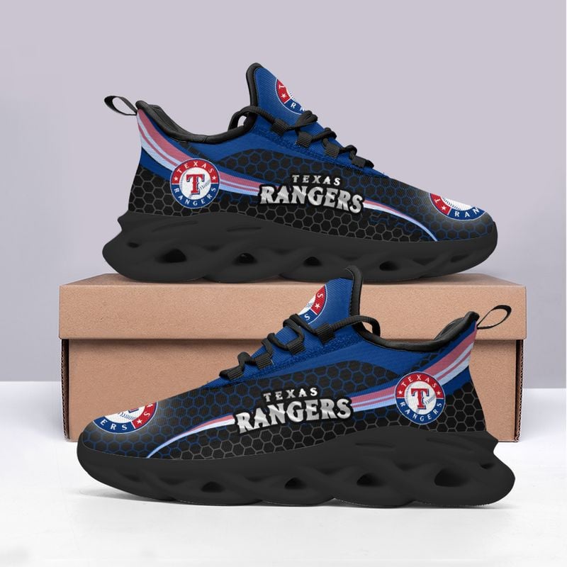 Texas Rangers Honeycomb Pattern Max Soul Shoes NEW019360 - Famjoys Texas Rangers Honeycomb Pattern Max Soul Shoes NEW019360 - Famjoys
