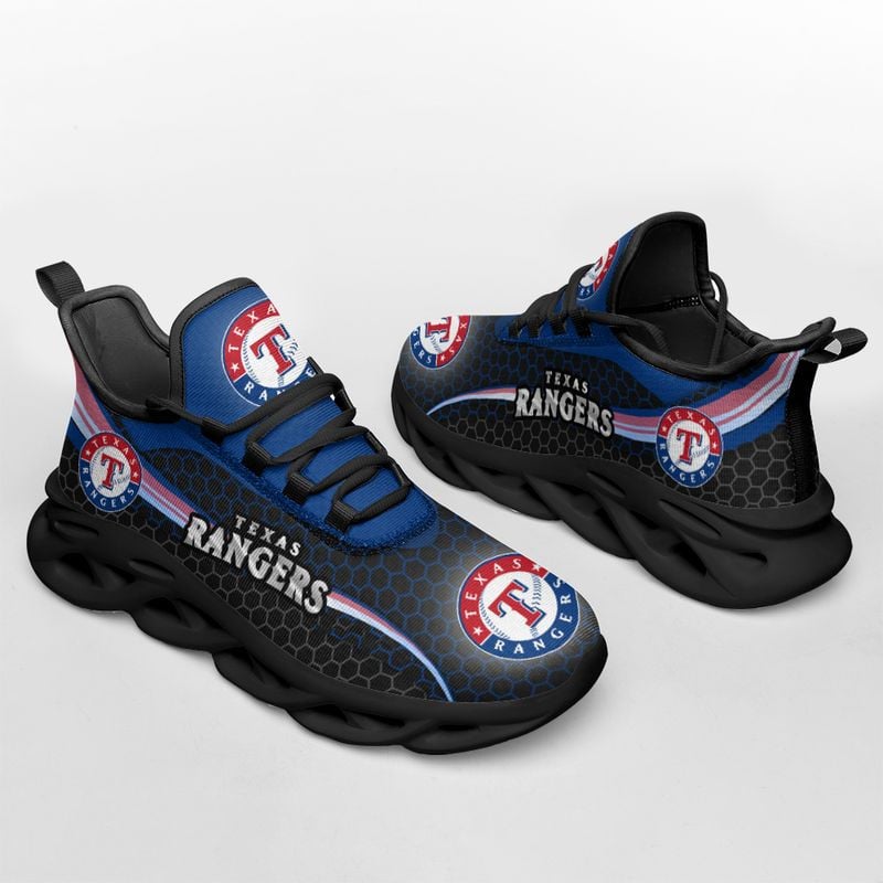 Texas Rangers Honeycomb Pattern Max Soul Shoes NEW019360 - Famjoys Texas Rangers Honeycomb Pattern Max Soul Shoes NEW019360 - Famjoys