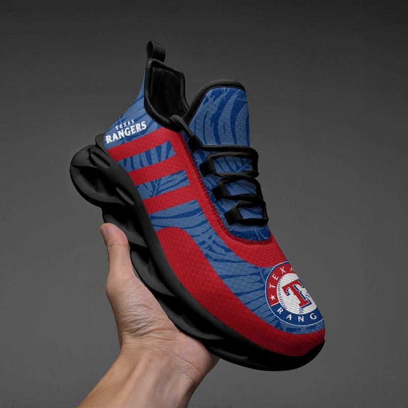 Texas Rangers Leaf and Stripe Pattern Men's and Women's Max Soul Shoes NLA61260 - Famjoys Texas Rangers Leaf and Stripe Pattern Men's and Women's Max Soul Shoes NLA61260 - Famjoys